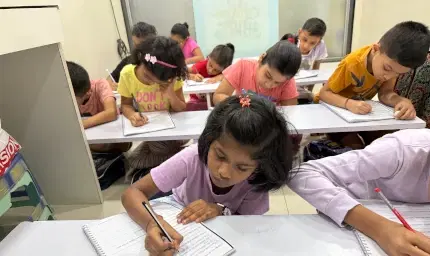 Creative writing class showcasing student work and achievements