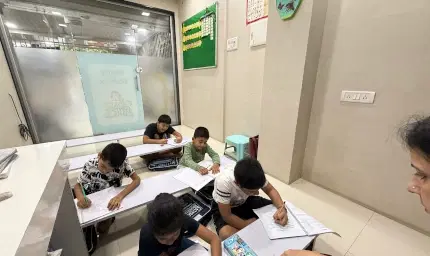 Bright and colorful phonics classroom setup
